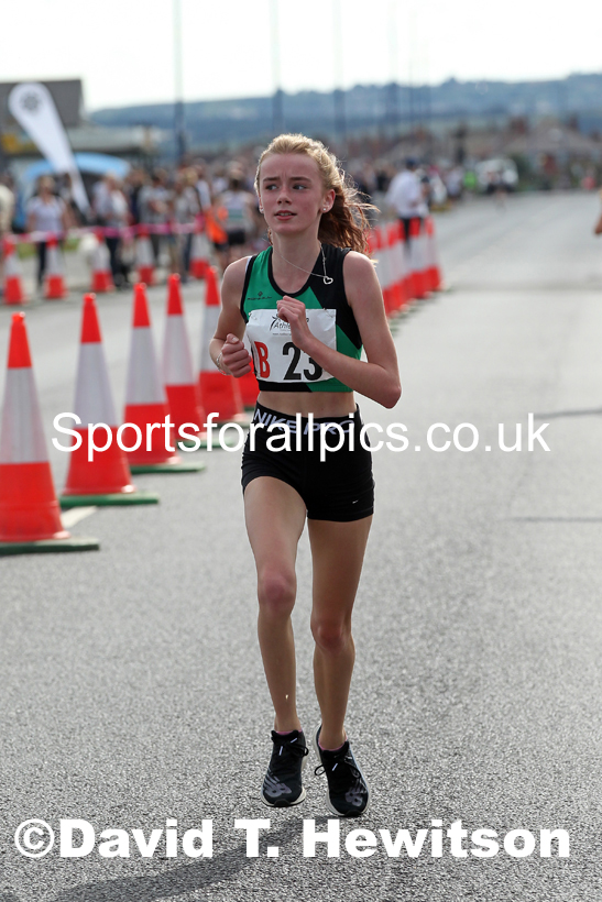Girls under-13s 2021 Northern 6 and 4 Stage and Young Athletes Road Relays, Redcar. Photo: David T. Hewitson/Sports for All Pics